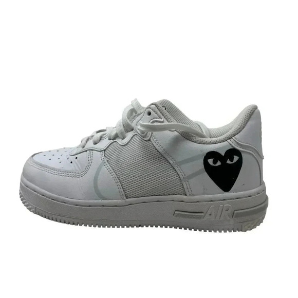 Nike Air Force 1 Low React Triple White Sneakers size 4Y custom design womens 6 - Picture 5 of 13